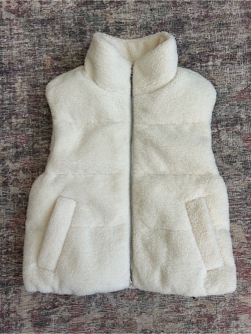 Cozy Cream Sherpa Zip-Up Vest